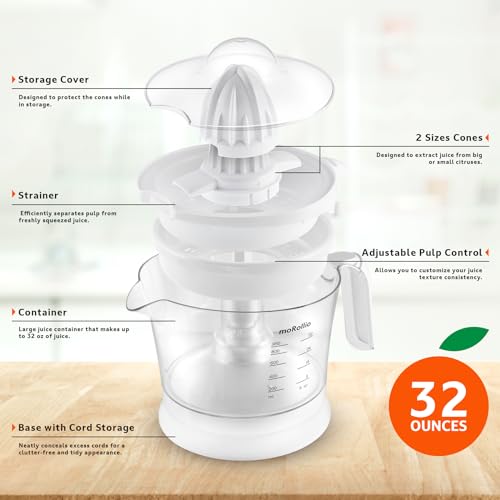Electric Citrus Juicer with Adjustable Pulp Control, 32oz A3874