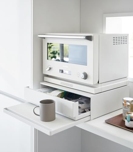 Yamazaki Countertop Drawer - Modern Kitchen Organizer, Pull Out Shelf, Durable Steel Q679