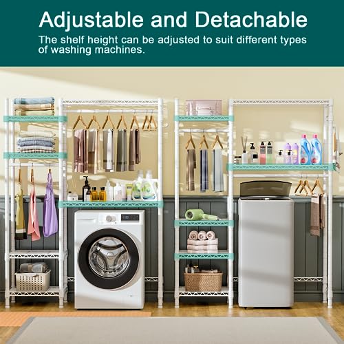 Ulif U7 Over Washer Dryer Storage with 6 Shelves and 2 Hanger Rods C14720