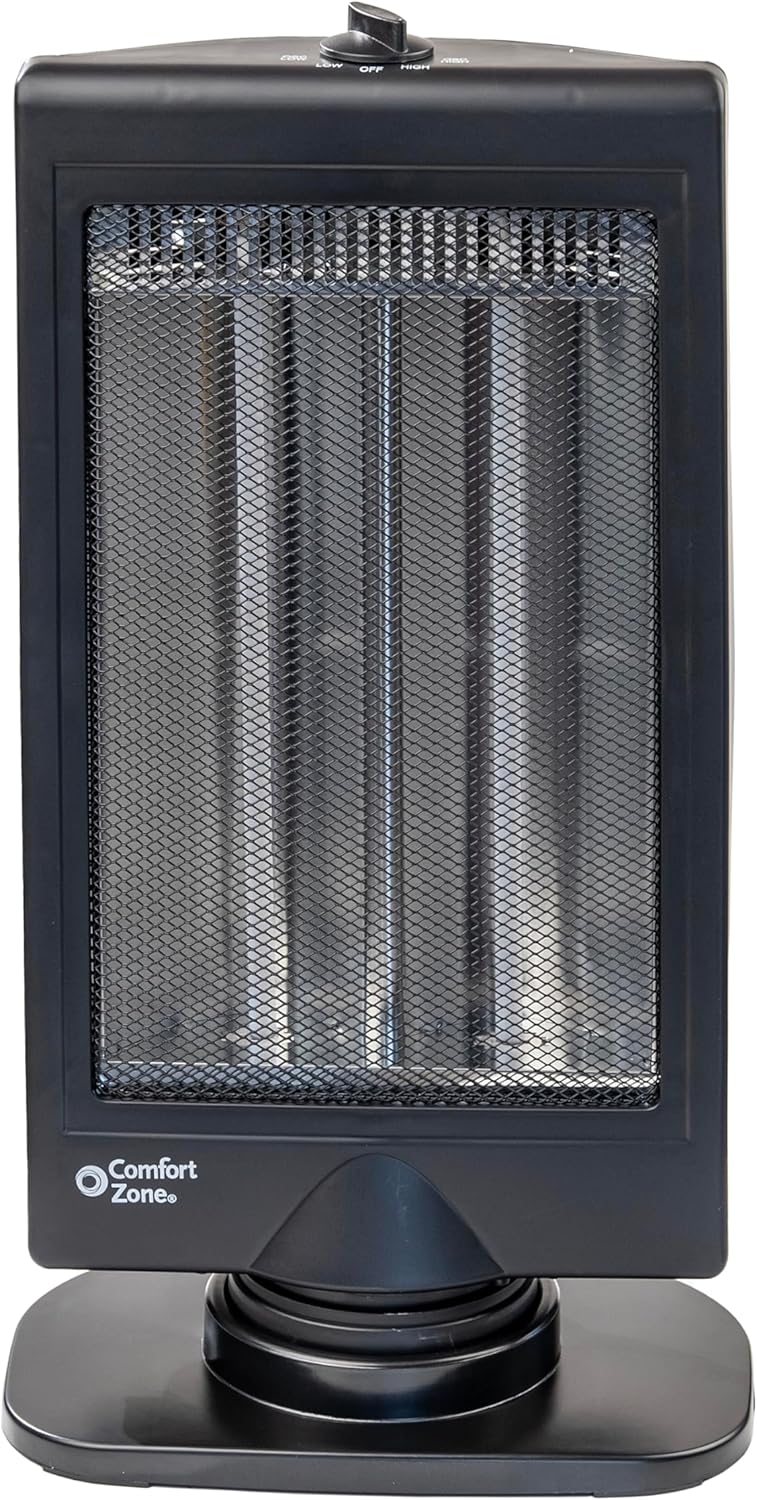 Comfort Zone Oscillating Portable Space Heater, 800W, CZHTV9 O65610