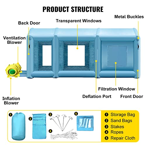 Happybuy Inflatable Paint Booth with Filter System Portable A133