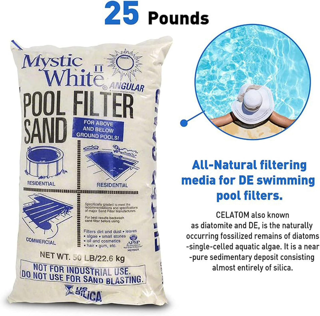 Mystic White II Swimming Pool Filter Sand Refill, 50 lb, 2 Pack Y73850