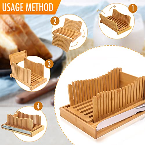 Bamboo Bread Slicer with Adjustable Cutting Board K106876