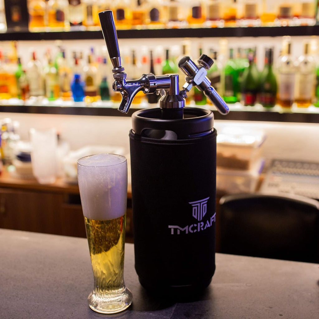 TMCRAFT 128oz Stainless Steel Pressurized Growler Tap System with Cooler Jacket X279285