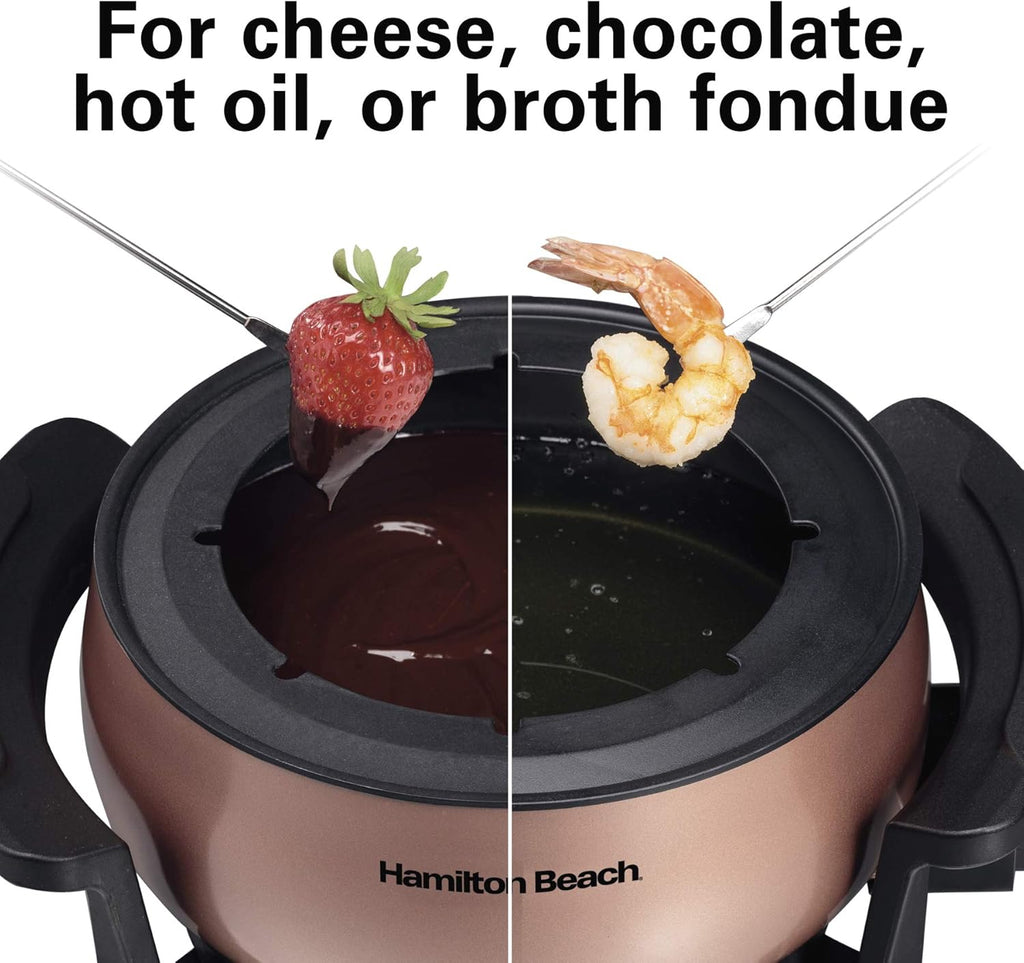 Hamilton Beach 3 Quart Electric Fondue Pot Set with Temperature Control D454472