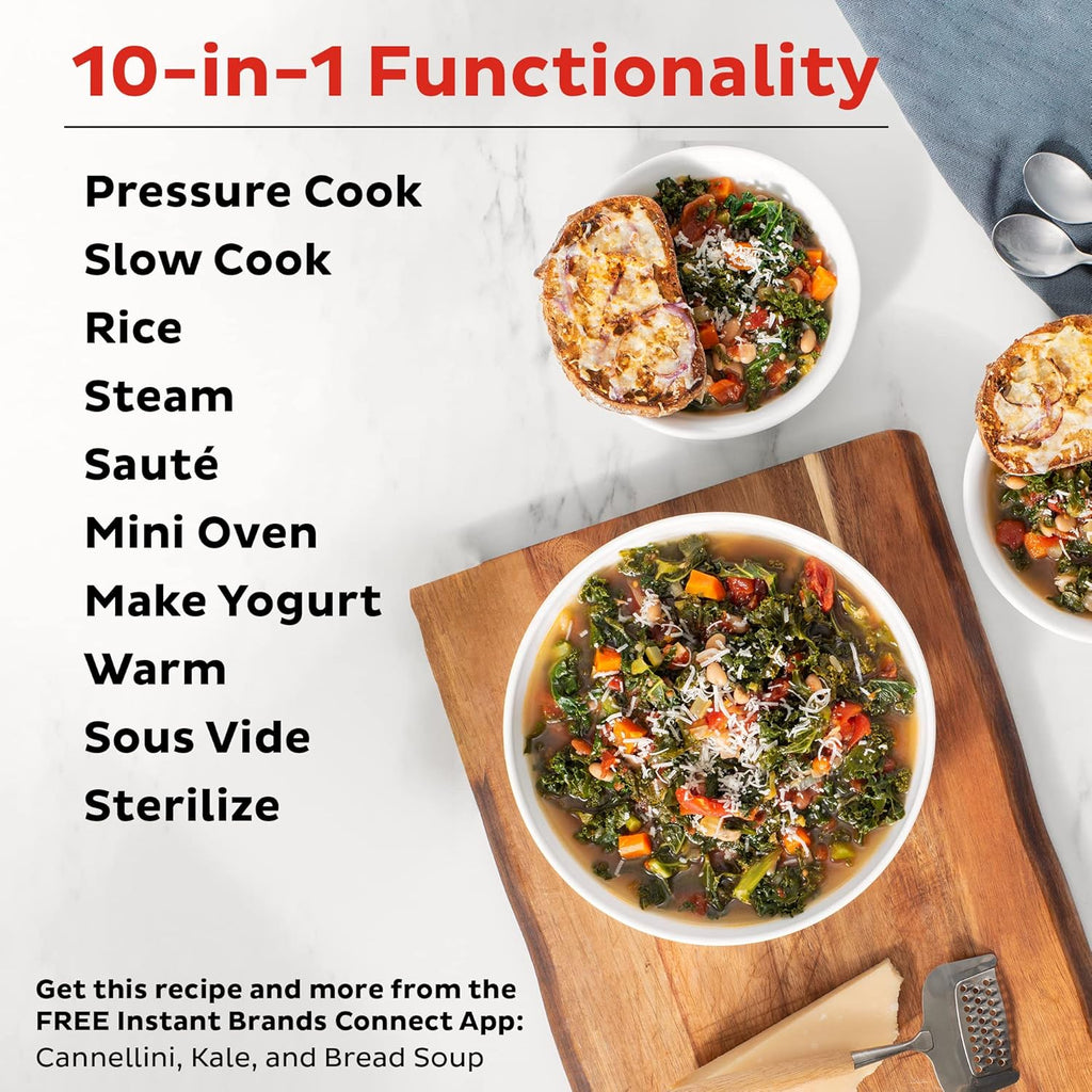 Instant Pot Pro 10-in-1 Pressure Cooker, 6 Quart with Ceramic Inner Pot G290