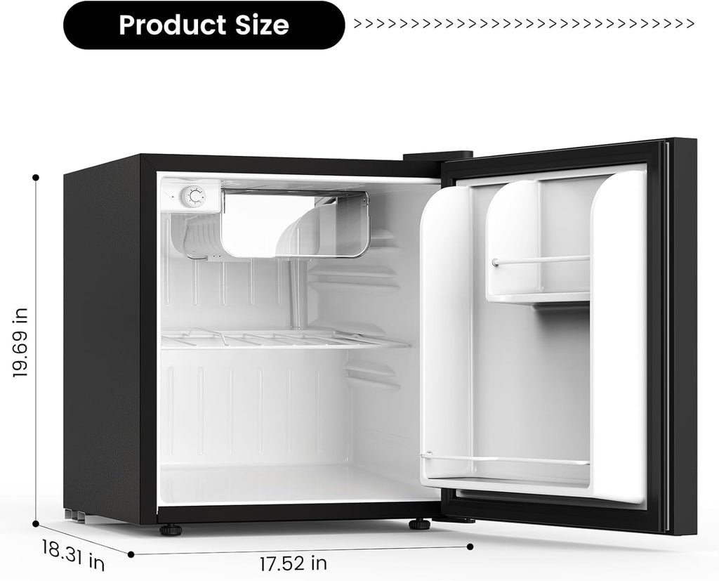 COWSAR Compact Refrigerator 1.62 Cu Ft Mini Fridge with Freezer, Black H312887