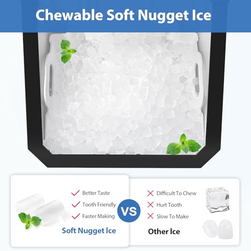 Aeitto Nugget Ice Maker Countertop, 55 lbs/Day, Stainless Steel Q1690