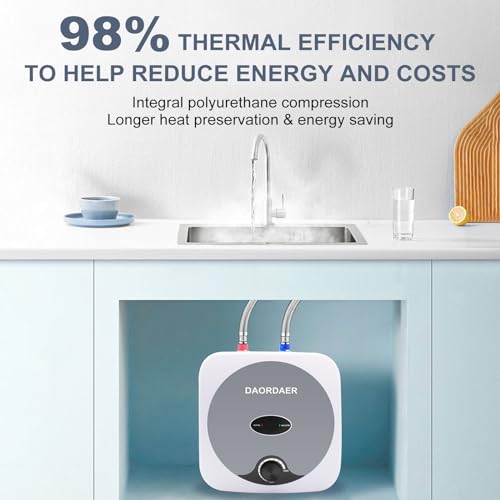 DAORDAER 1.5kW 2.5 Gallon Mini Tank Electric Water Heater for Under Sink X214