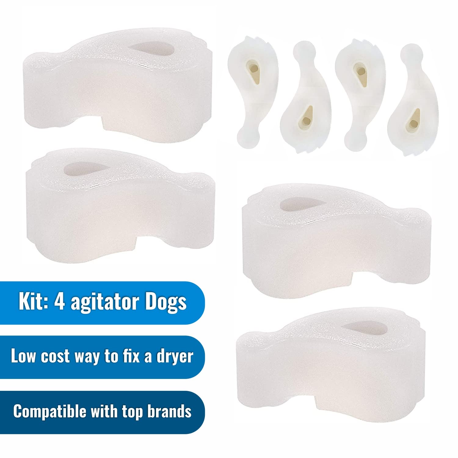 DR Quality Parts Washer Agitator Dogs Replacement Kit for Whirlpool & Kenmore, Pack of 4 M125