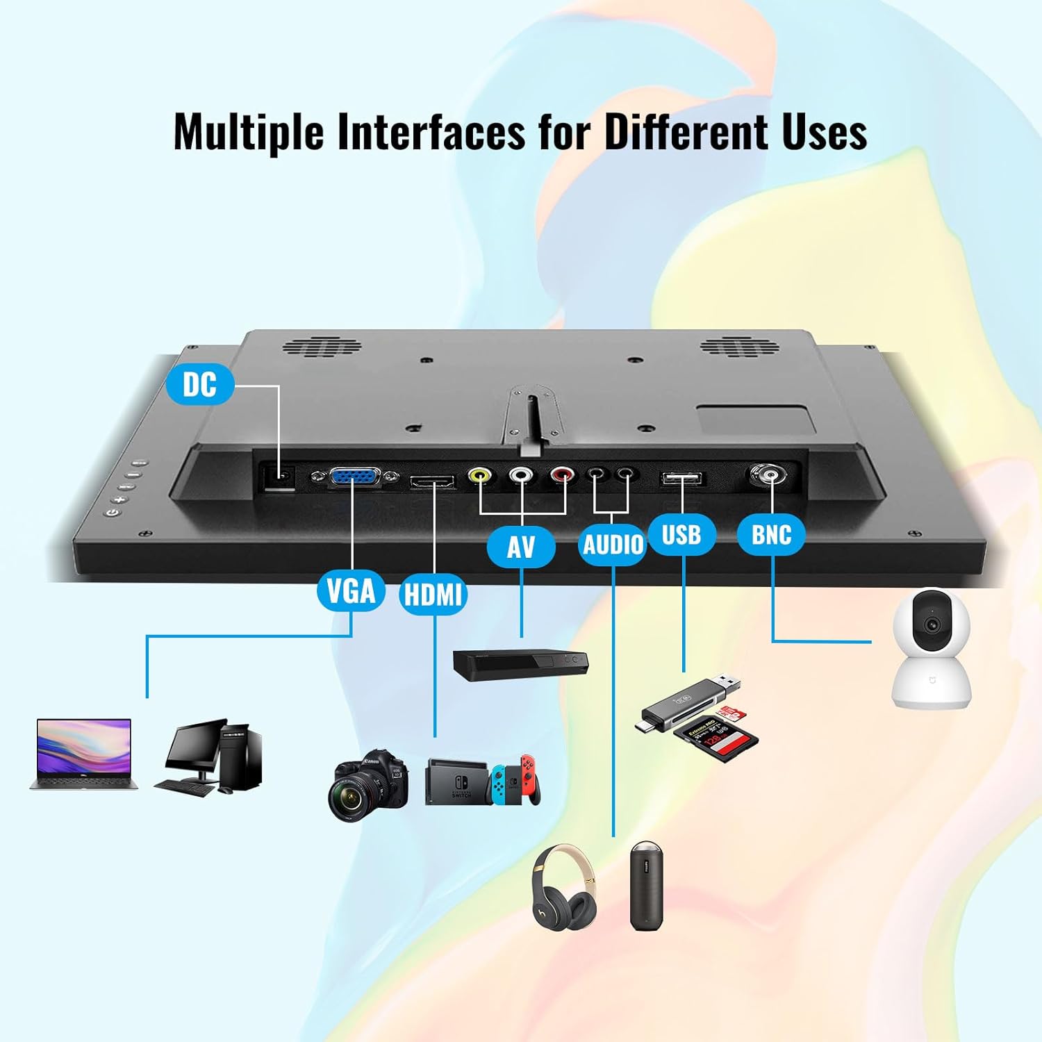 13.3 inch Portable Mini HDMI Monitor with Built-in Speakers S897