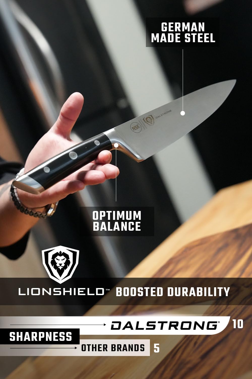 Dalstrong Gladiator Series 8-Piece Knife Block Set, German High Carbon Steel D438573