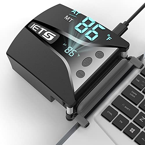 IETS vacuum laptop fan cooler With temperature display, intelligent temperature measurement cooling, 13 wind speed (2600-5000RPM turbo fan) ,Perfect for Rapid Cooling of gaming laptops and Nintendo Switch