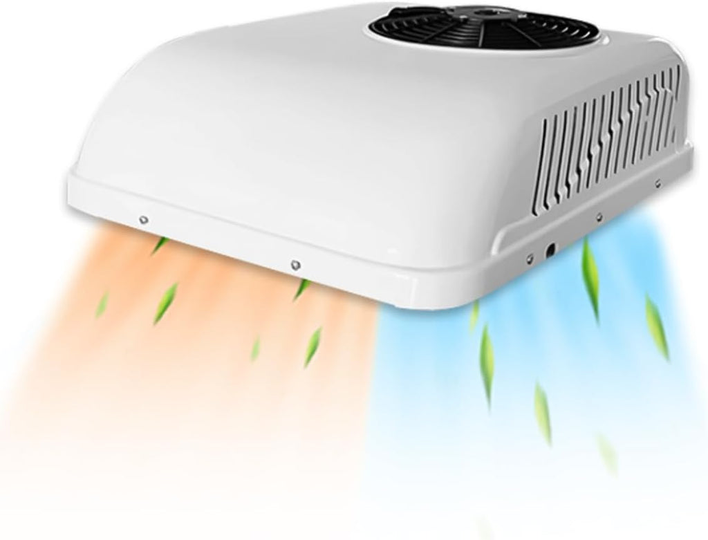 12V volt dc air conditioner Heat and Cool Electric Parking Rooftop rv Air Conditioner 8800BTU Motorhome Truck Trailer Camper Van 12V ac unit (DC 12V Heat & Cool)