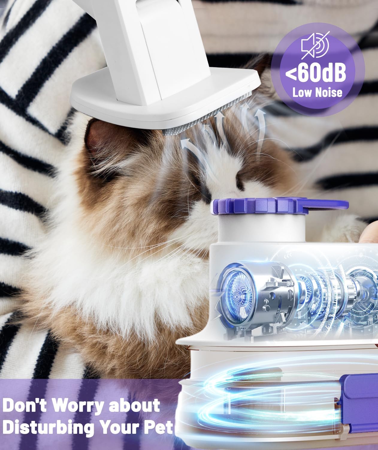 Pet Grooming Kit with Hair Vacuum, Blower & Clippers for Dogs Cats D5478