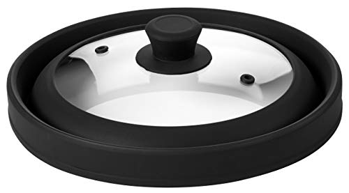 Microwave Glass Plate Cover Lid with Silicone Handle, 10.5 Inch O2876
