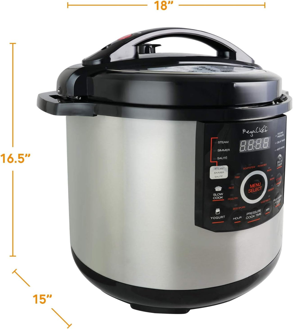 Megachef's 12 Quart XL Digital Pressure Cooker with 15 Presets U196