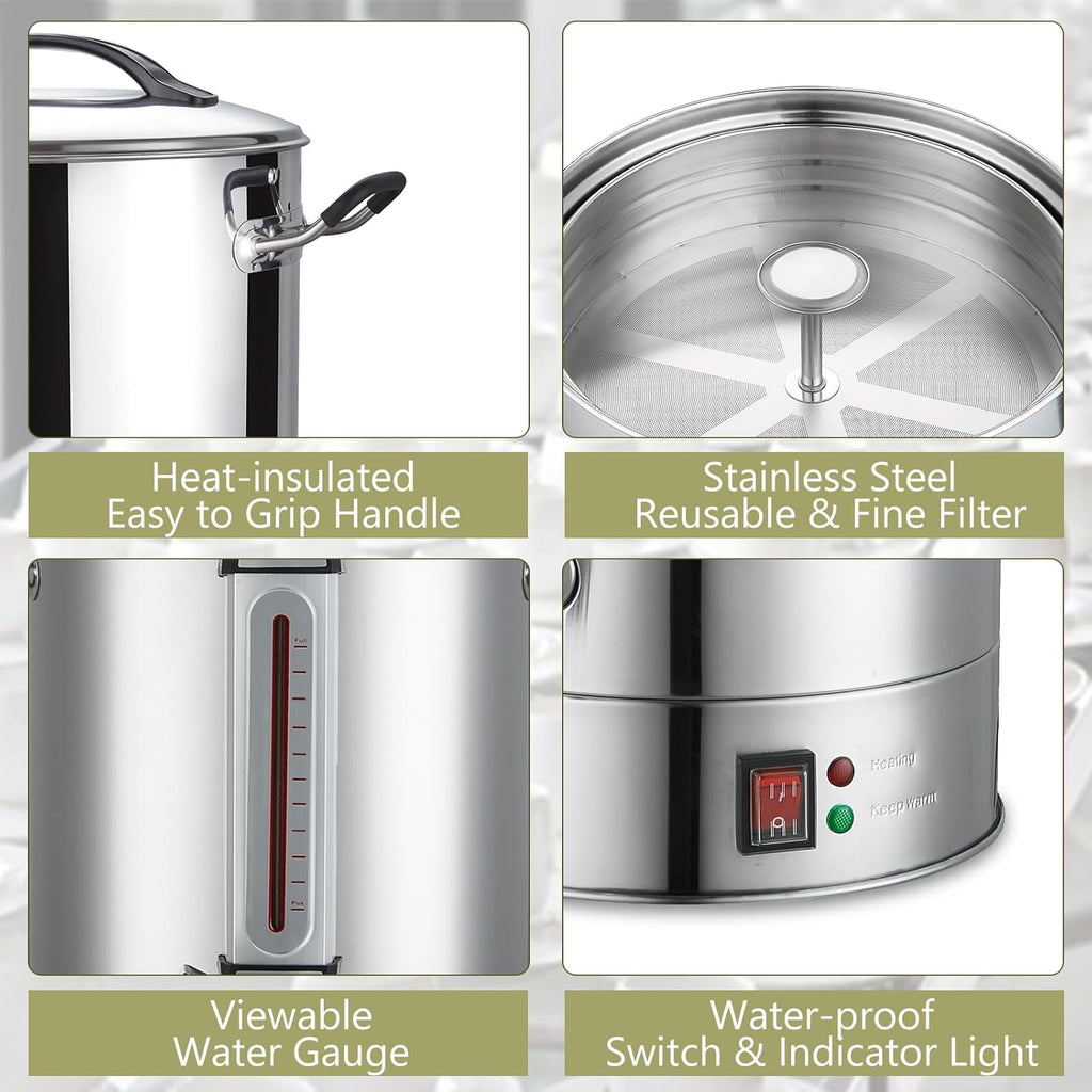 Commercial Coffee Urn 24L 160 Cup Stainless Steel U26582