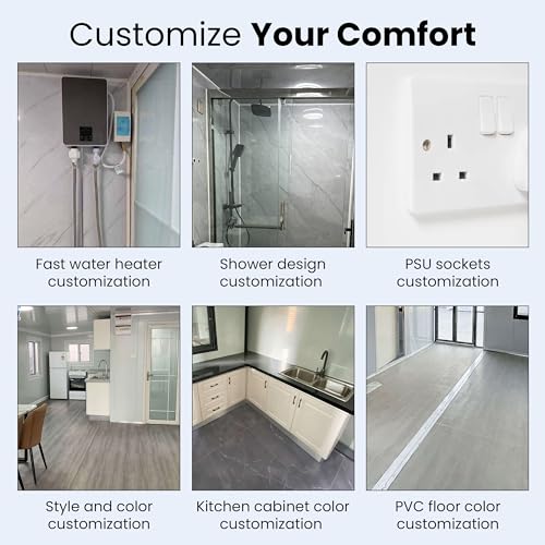 Portable Prefab Tiny Home 19x20ft Expandable with Restroom H126732