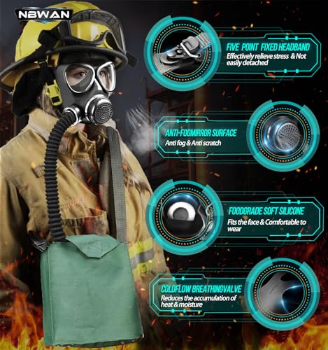 NBWAN Full Face Gas Mask Respirator with 40mm Activated Carbon Filter B917