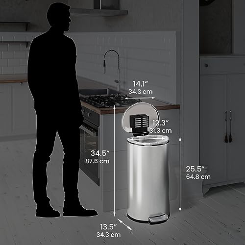 iTouchless SlimGiant 4.2 Gallon Slim Garbage Bin with Handles B86404