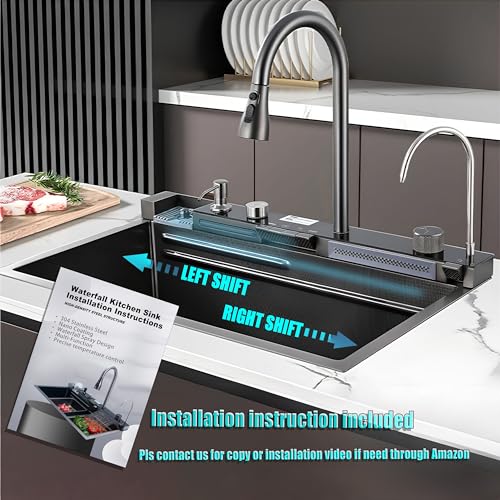 304 Stainless Steel Kitchen Sink with Dual Waterfall Outlets C6943