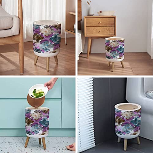Small Trash Can with Lid for Bathroom Kitchen Office Bedroom Garbage Bin G84989
