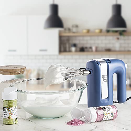 Electric Hand Mixer with Beaters and Whisk Attachments by Rae Dunn E1142