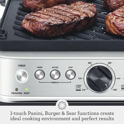 Breville BGR700BSS The Sear and Press Countertop Electric Grill Stainless Steel T34322