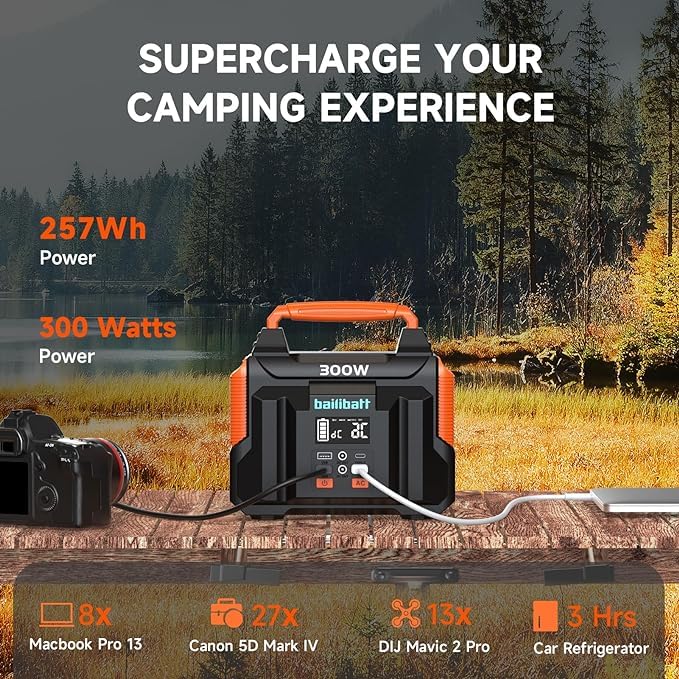 Bailibatt Portable Power Station 300W 257Wh Black T7790