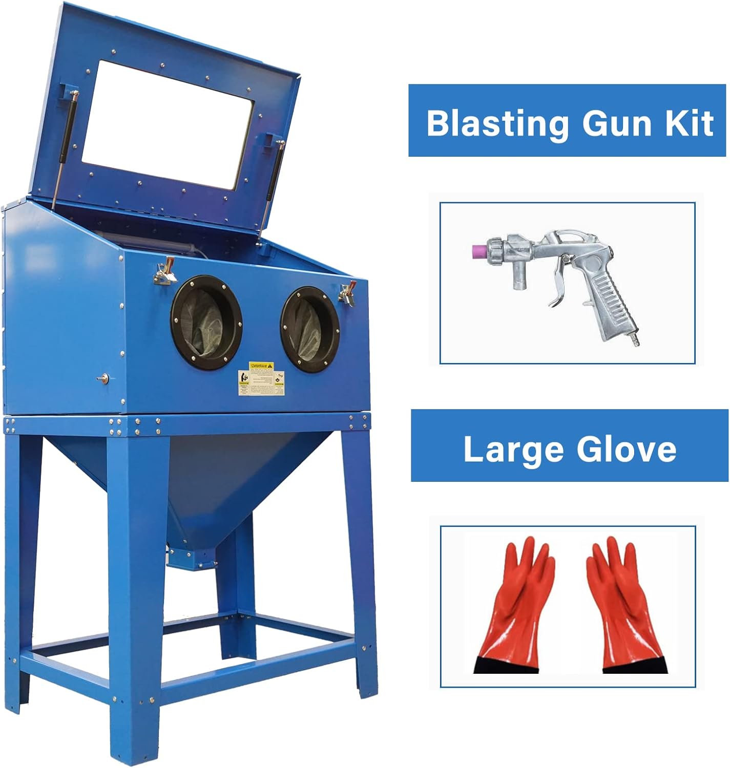 Abrasive Blast Cabinet 90 Gallon with Dust Collection Reclaimer T774