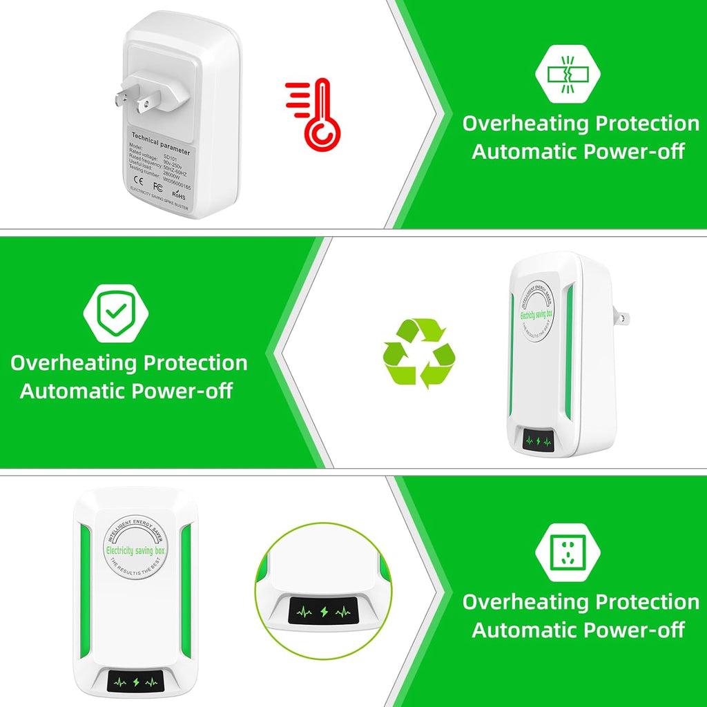 Pro Power Saver Electricity Saving Device US Plug 90V-250V 60KW 4 Pack Y317