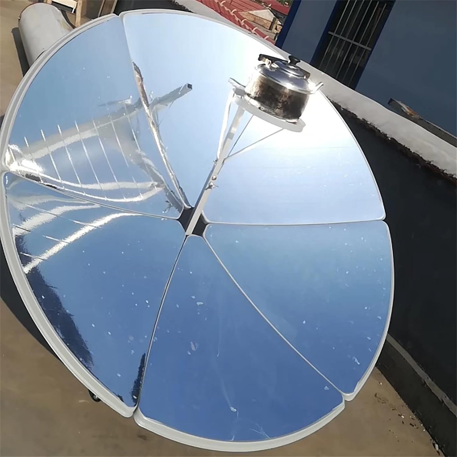 59.05 inch Solar Outdoor Ovens Portable Solar Cooker High Efficiency Thermal Energy Gather Light Oven Boiler Barbeque 800-1000°C for Boil Water, Cook, Stir-Fry, Steam