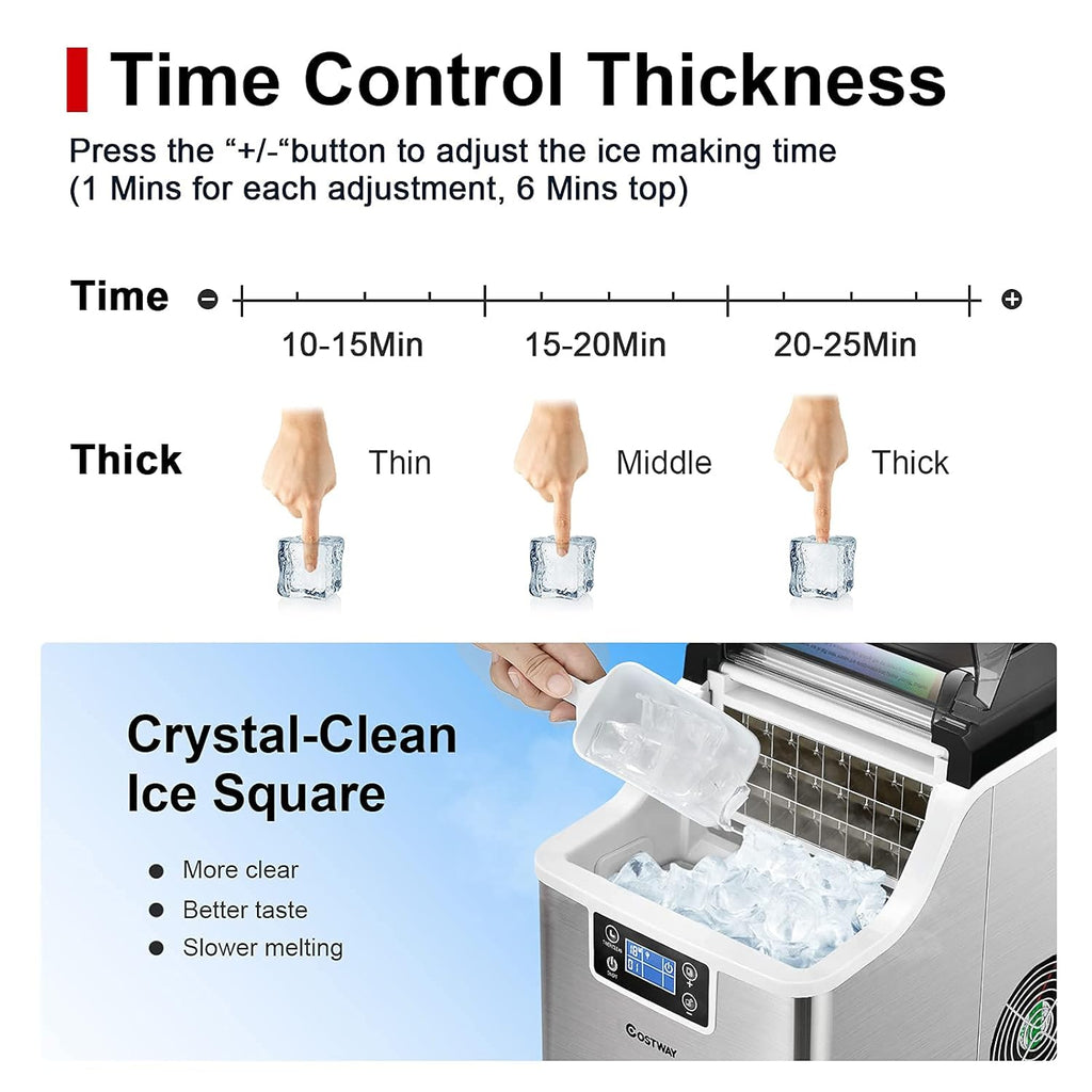 COSTWAY Countertop Ice Maker, 40LBS/24H Portable Compact Ice Machine H444881