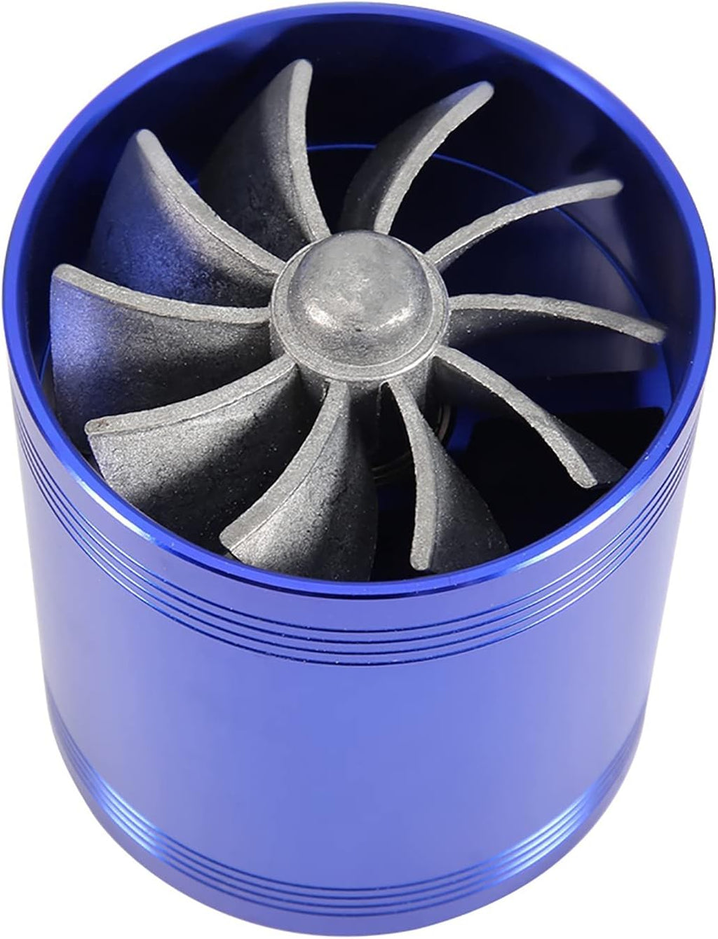 Air Intake Twin Fan Turbocharger Fuel Saver (Blue) B31047