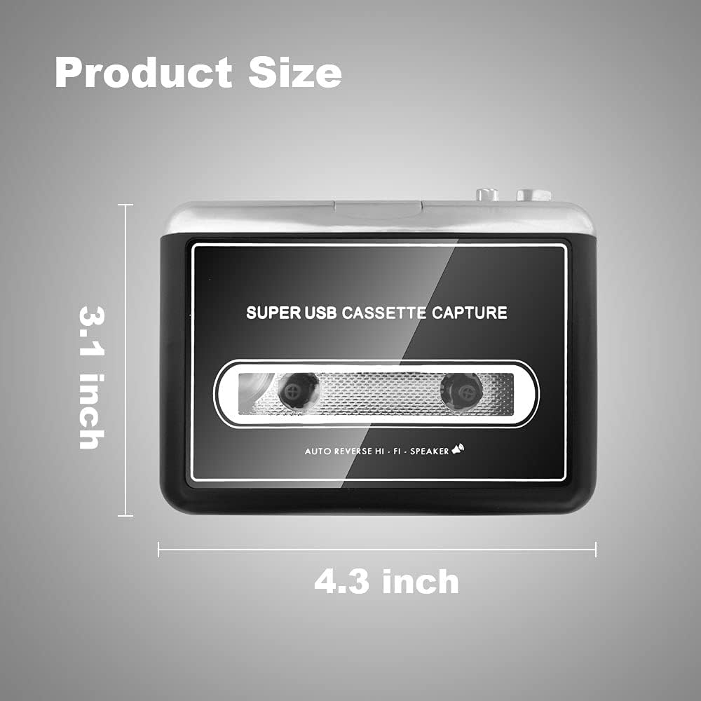 Portable Cassette Player with Speaker USB to MP3 Converter R582506