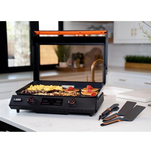 Blackstone 22-Inch Electric Griddle with Ceramic Titanium Coating and Glass Hood M355