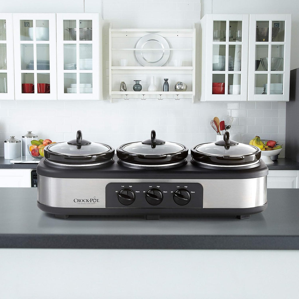 Crock-Pot Stainless Steel Trio Cook & Serve Slow Cooker U9963