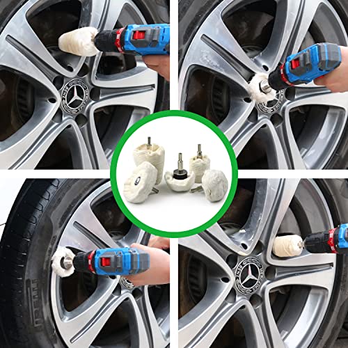 WORKEASE Buffing Wheel for Drill, Flannelette Polishing Wheels Kit with 1/4'' Shaft R251481