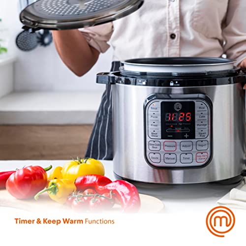 MasterChef Electric Pressure Cooker 6 Qt 10 in 1 Multicooker T6531