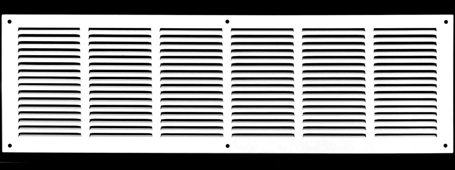 Steel Return Grilles - Sidewall and Ceiling - HVAC Duct Cover (30"w X 10"h, White)