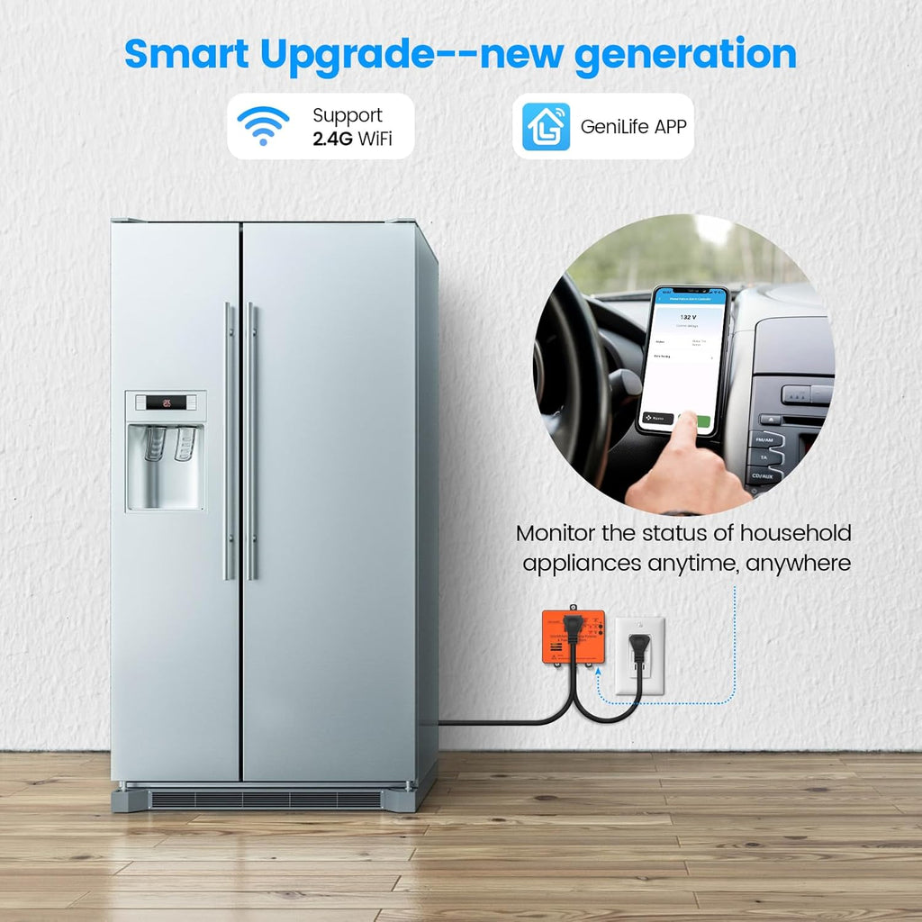 Wi-Fi Smart Power Failure Alarm Surge Protector for Refrigerator B64689