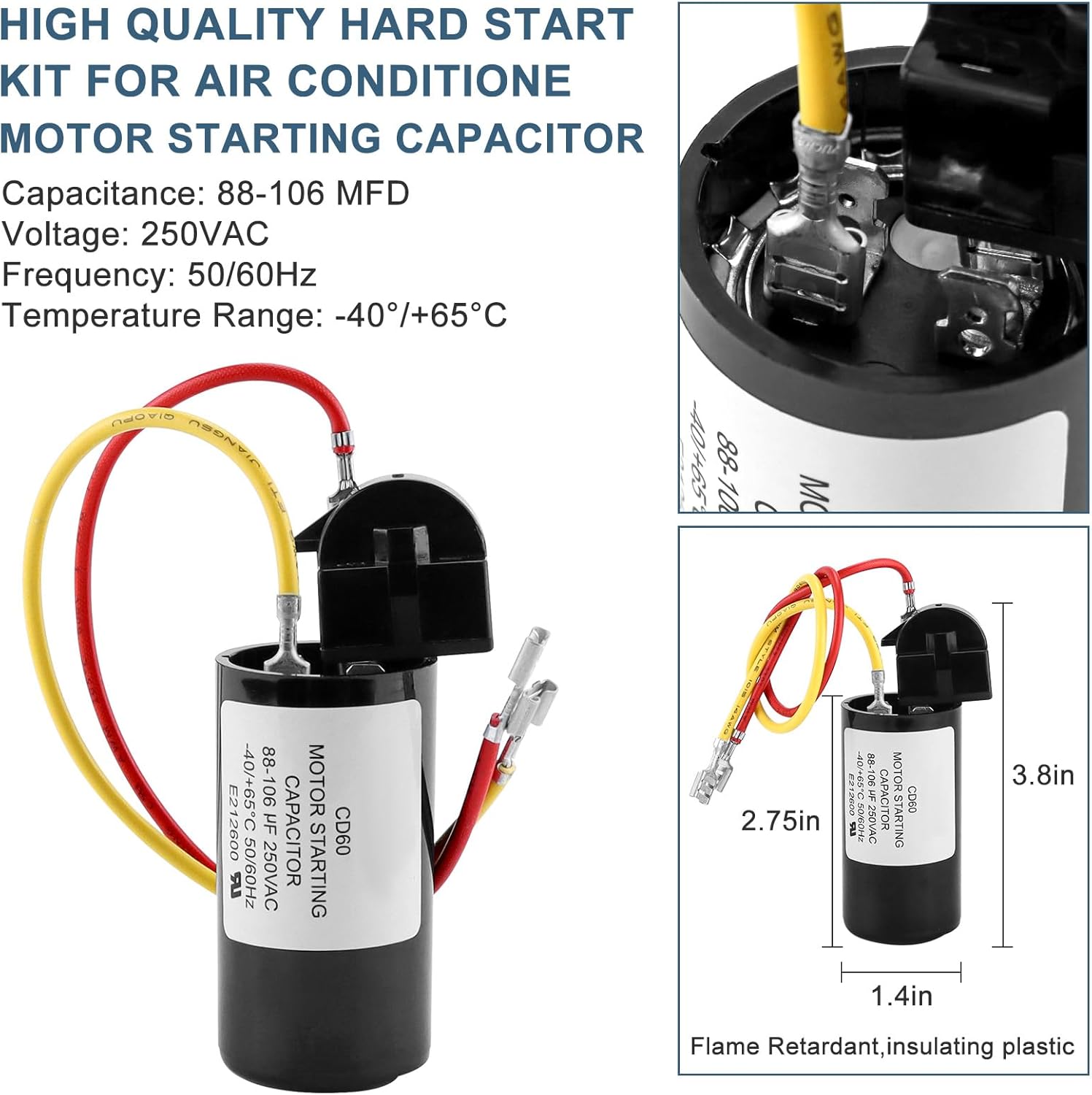 Fetechmate 8333A9021 Air Conditioner Hard Start Kit 2 Pack Z5669