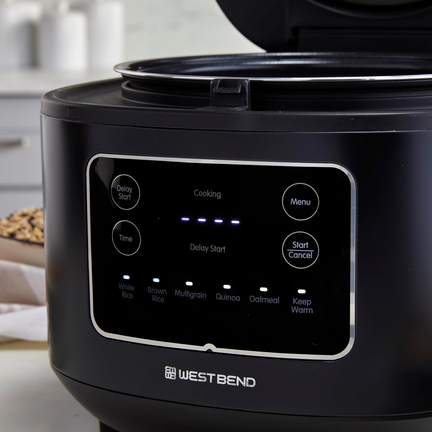 West Bend Programmable Rice & Grain Cooker, 12 Cups Cooked, Black C596627