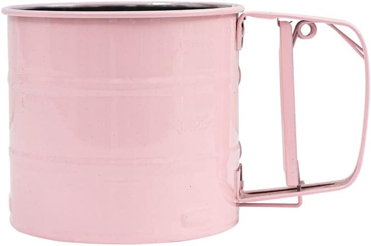 Stainless Steel Double Layer Hand-held Flour Sifter, Pink C1220