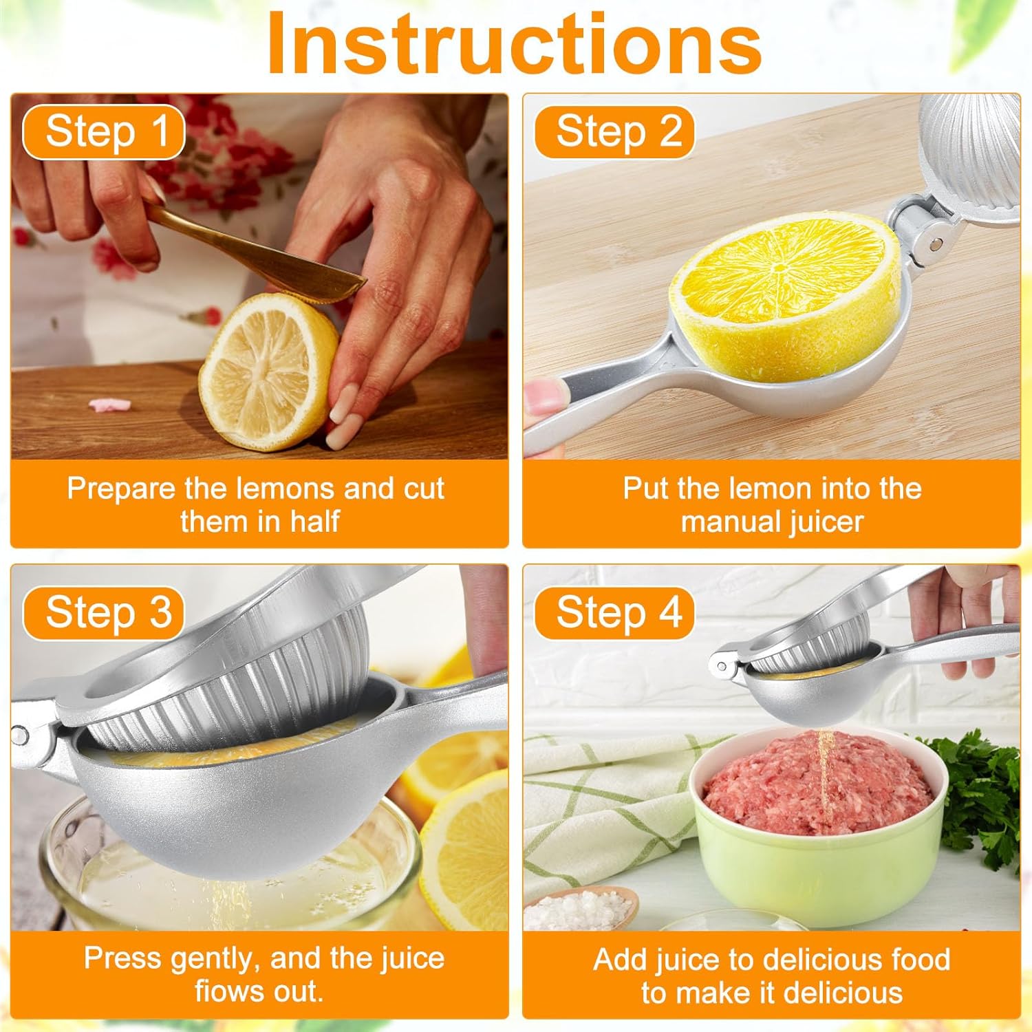 Premium Lemon Squeezer Manual Citrus Juicer Press F212