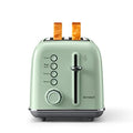 BUYDEEM DT640 4-Slice Toaster, Extra Wide Slots, Retro Stainless Steel with High Lift Lever, Bagel and Muffin Function, Removal Crumb Tray, 7-Shade Settings