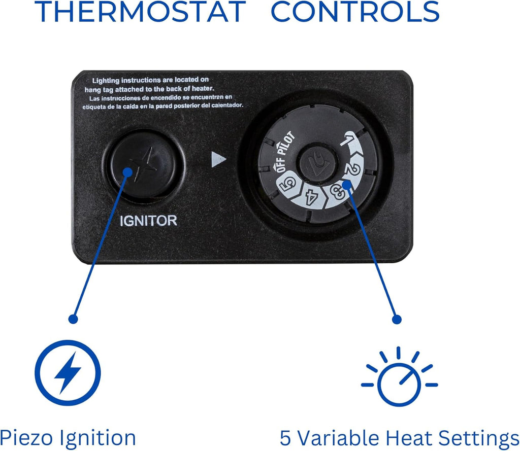 ProCom MN100TBA-B Ventless Natural Gas Blue Flame Space Heater, 10000 BTU, White H52826
