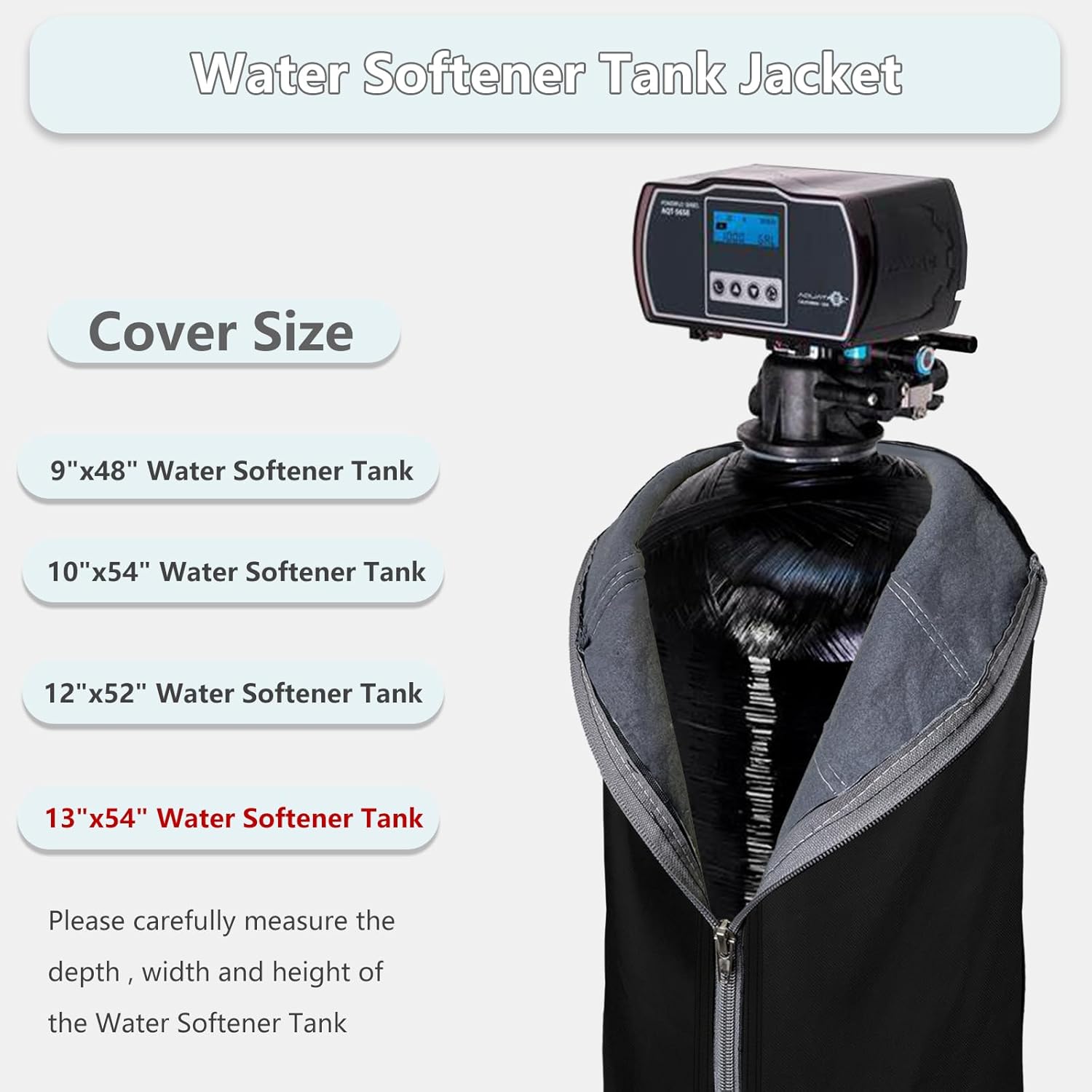 Outdoor Insulated Water Softener Tank Cover 13x54, Black J880206