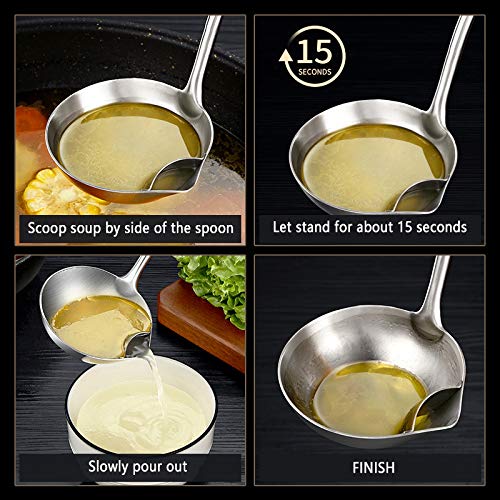Kengqin Stainless Steel Fat Separator Ladle Skimmer Spoon Q376